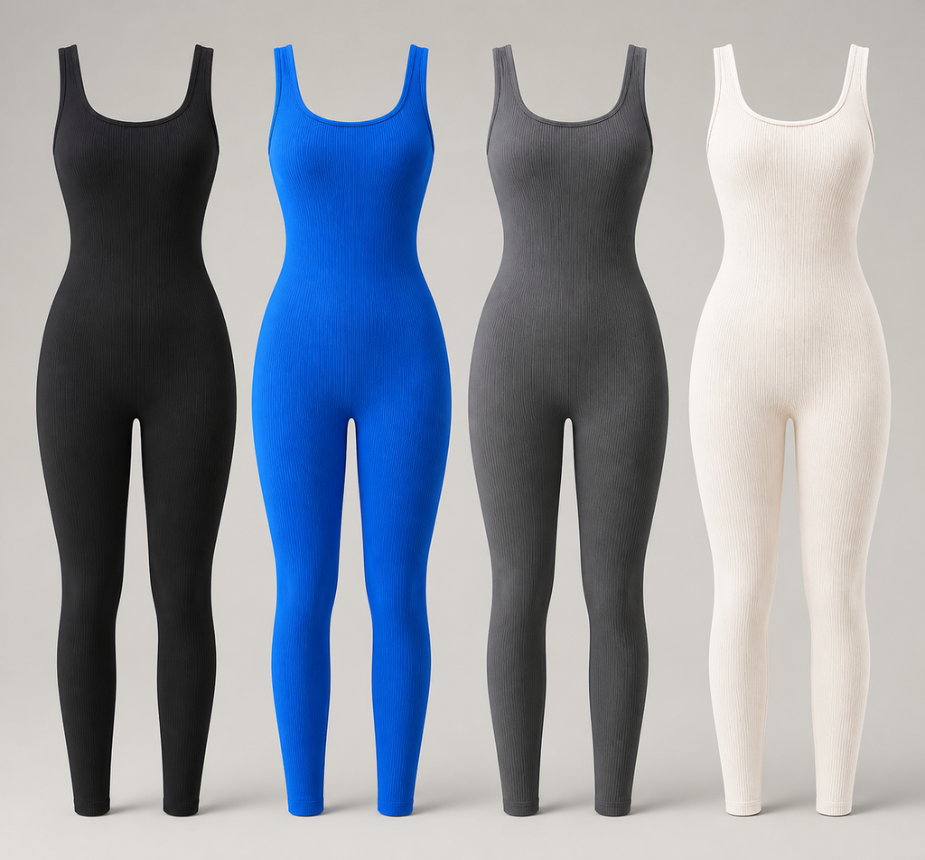 4 Pack Ribbed Solid Color Sport Casual Wear Bodysuits