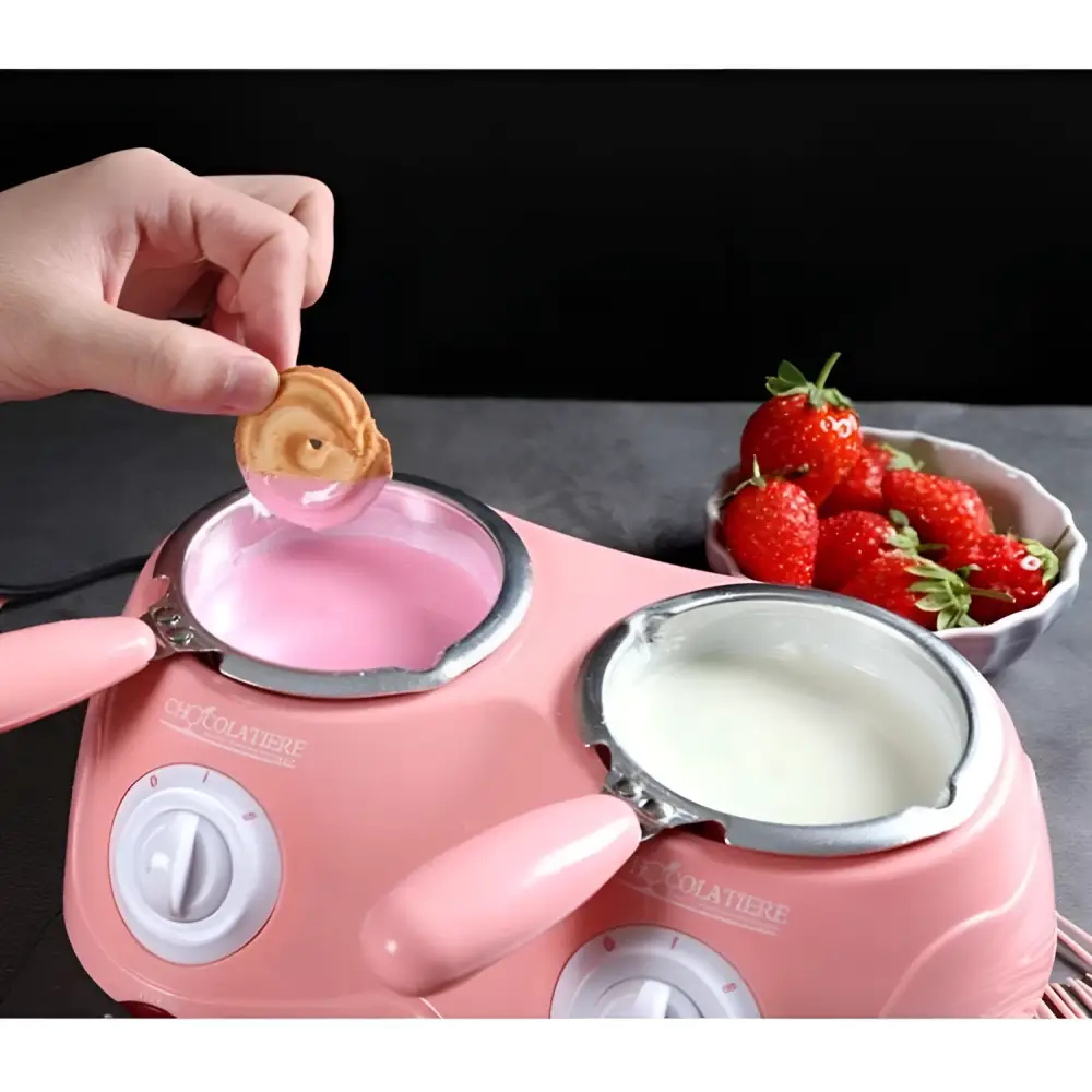 Pink Dual Chamber Chocolate Melting Pot