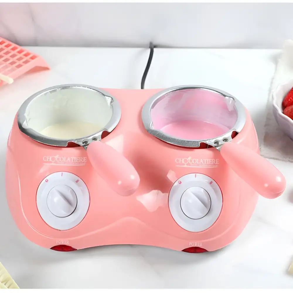 Pink Dual Chamber Chocolate Melting Pot