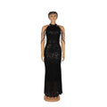 Pink Sequin African-Style High-Stretch Dress