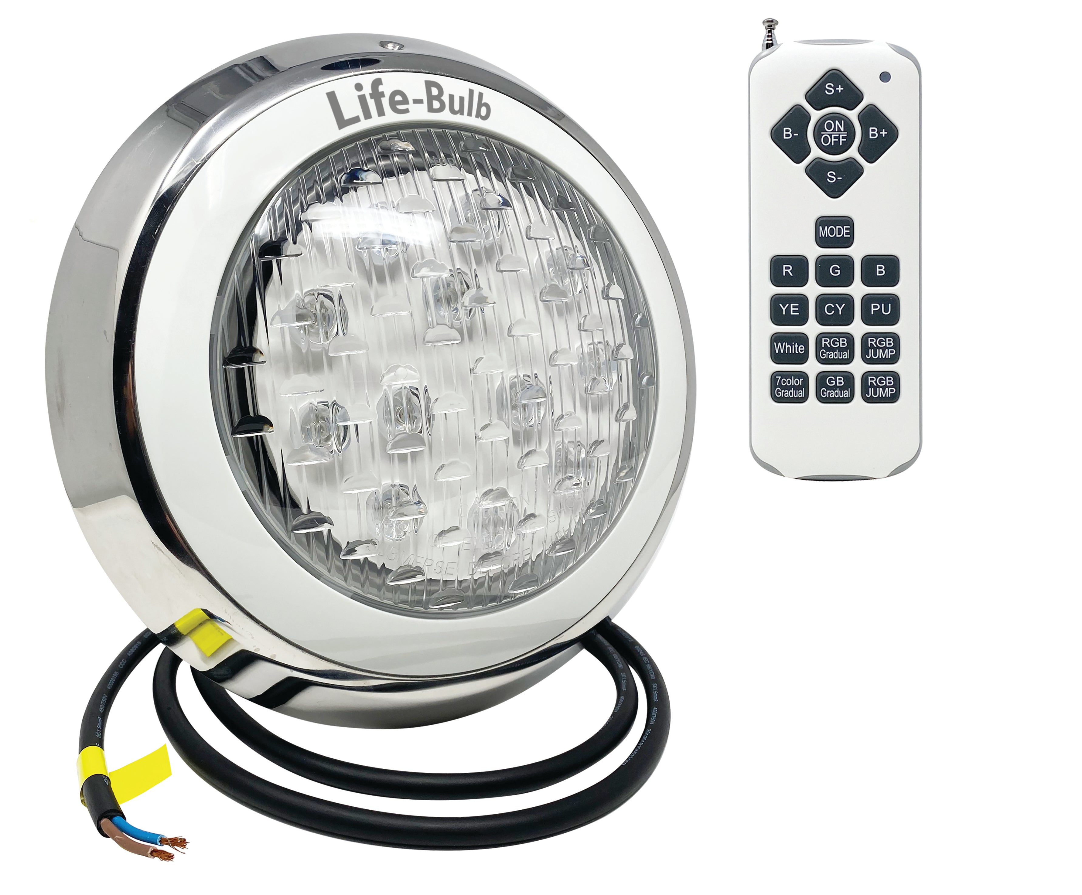 Life-Bulb Wall-Mount Color LED Inground Pool Light (75ft Cord) | 12V Low Voltage (60W Max) | Lifetime Replacement Program
