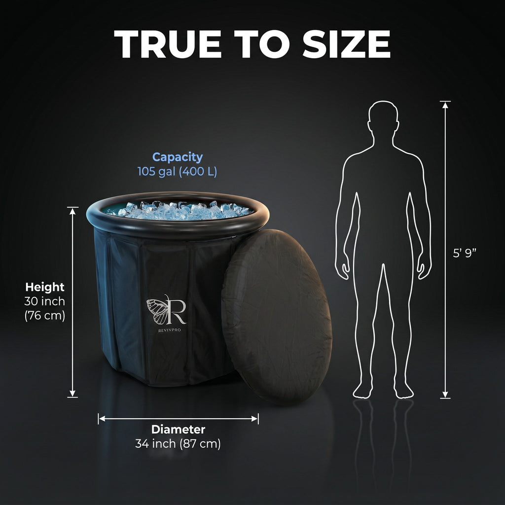 Foldable Ice Bath Tub — No Pole, No Pump, 60-Second Setup | RevivPro