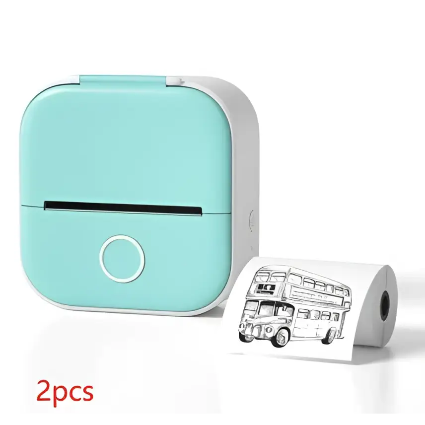 Portable Mini Label Printer with Sticky Paper rolls