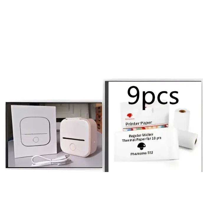 Portable Mini Label Printer with Sticky Paper rolls
