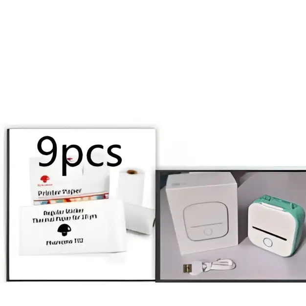 Portable Mini Label Printer with Sticky Paper rolls