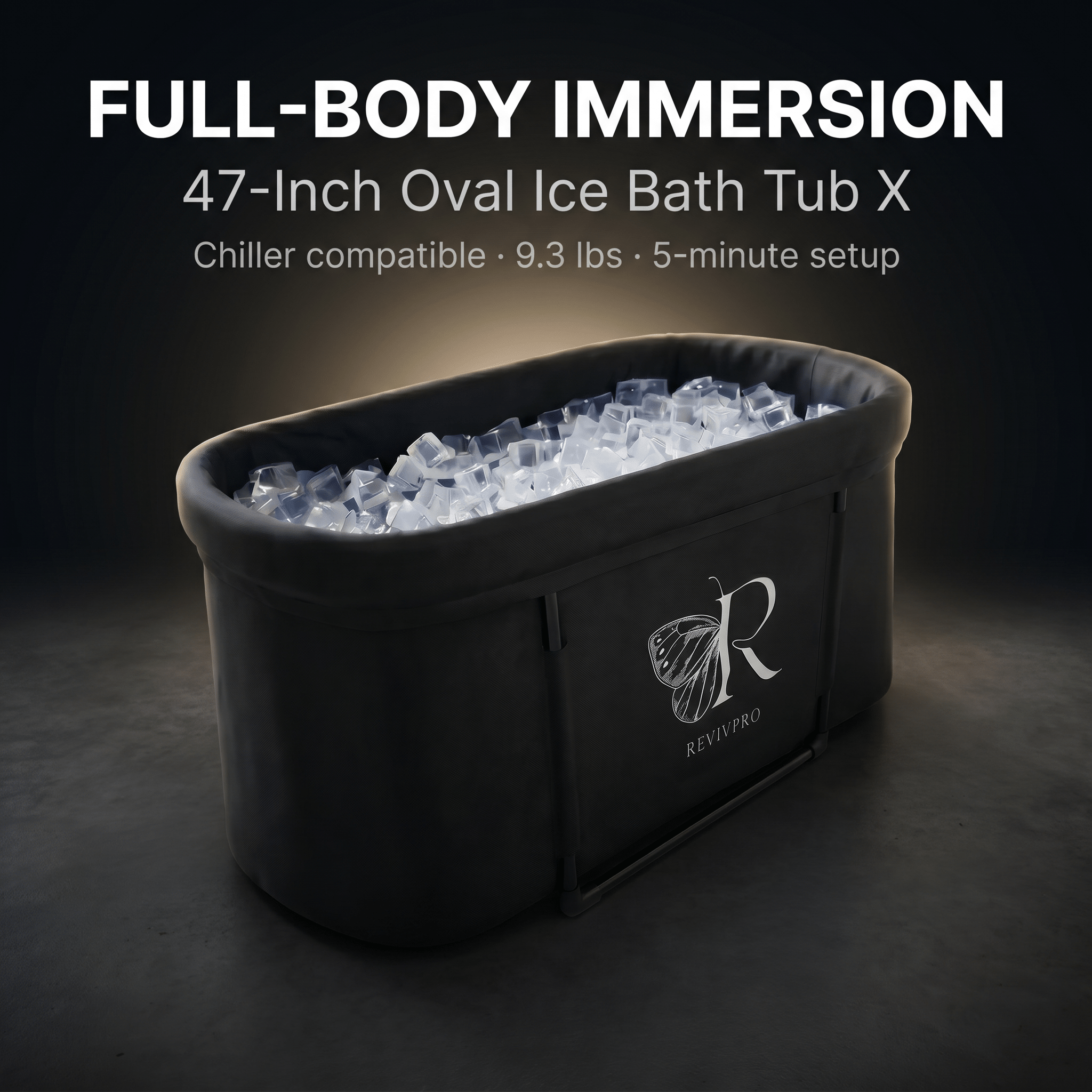 Portable Oval Ice Bath Tub X with Extra Length - Water Chiller Compatible Cold Plunge