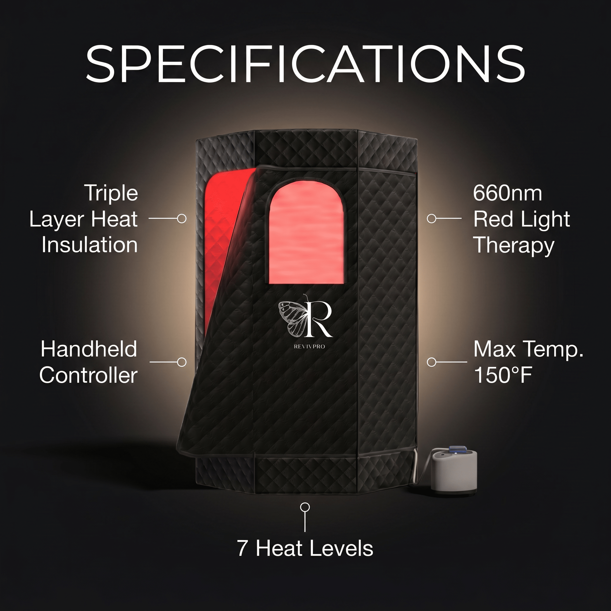 Red Light Therapy Sauna · Half Price of $399 SaunaPro | RevivPro