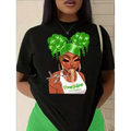 Pretty Girls Love Noodles Portrait Print Crew Neck