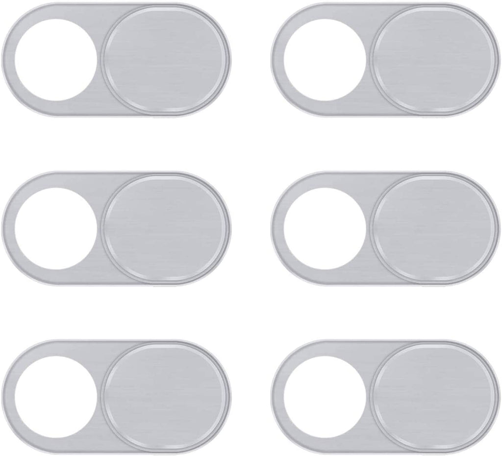 Silver Anti-Spy Privacy Camera Cover (6-Pack) - Laptops, Tablets, TVs, and Phones