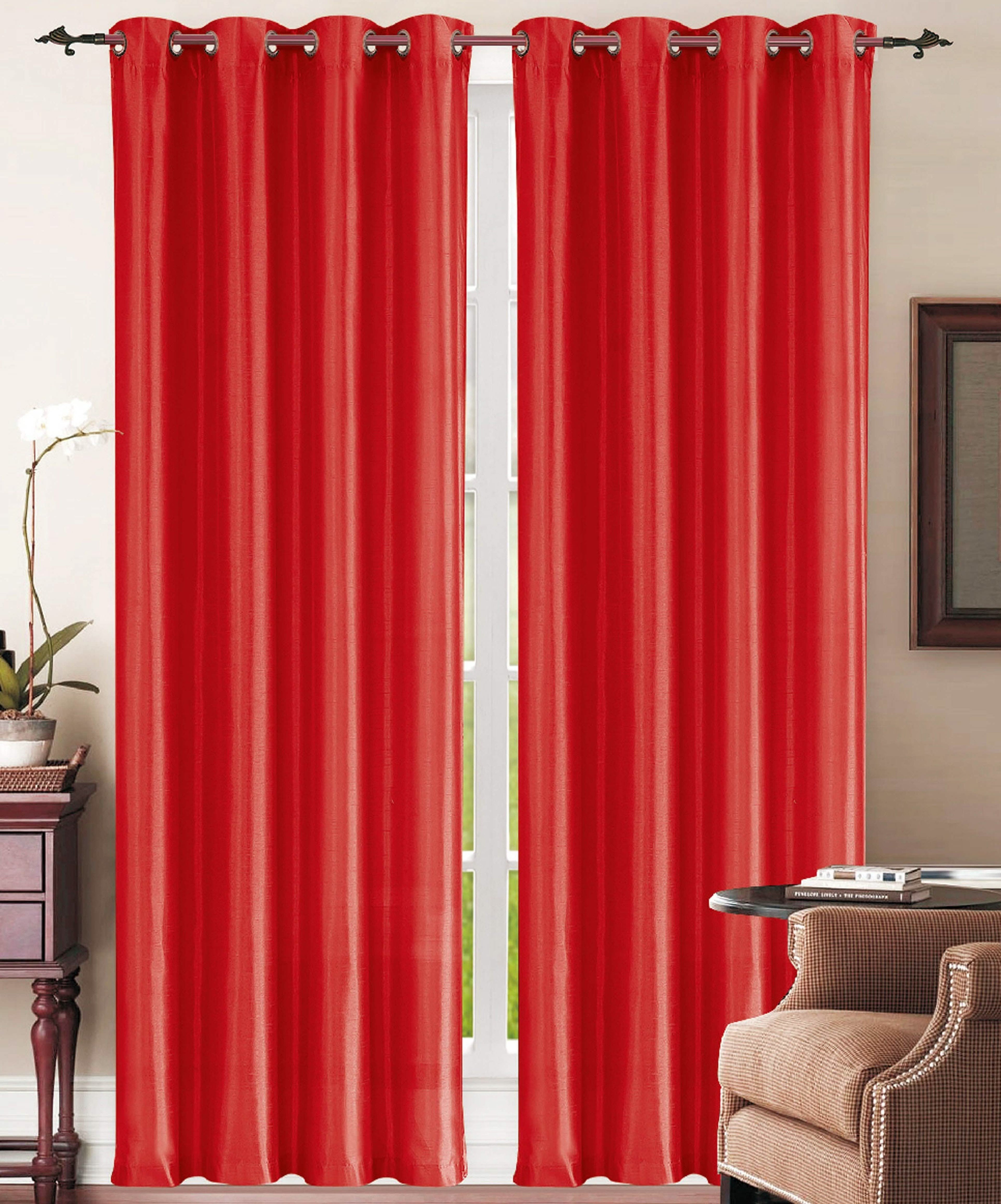 Set of 2: Grommet Curtain Panels - Assorted Colors