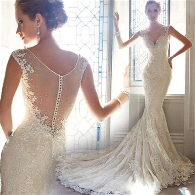 Sexy Halter Shimmering Mermaid Wedding Dress