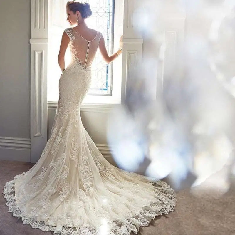 Sexy Halter Shimmering Mermaid Wedding Dress