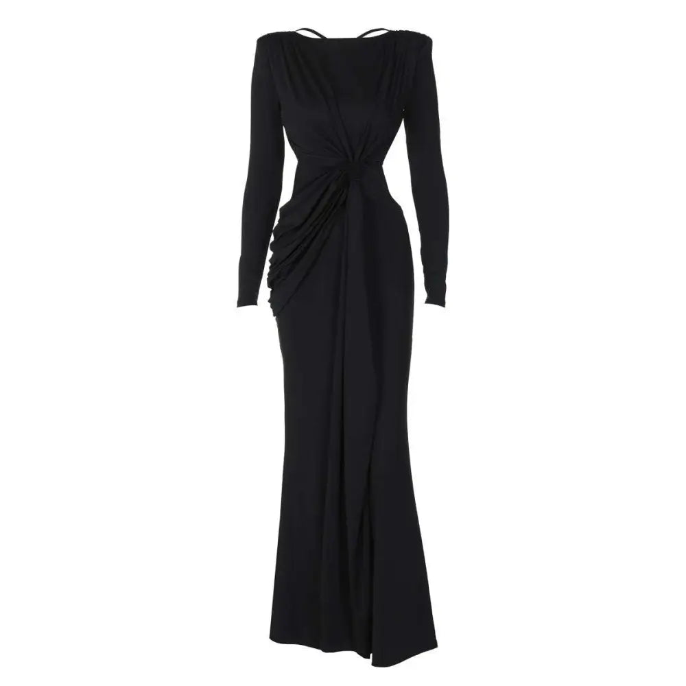 Hollow-Out Long Sleeve Dress