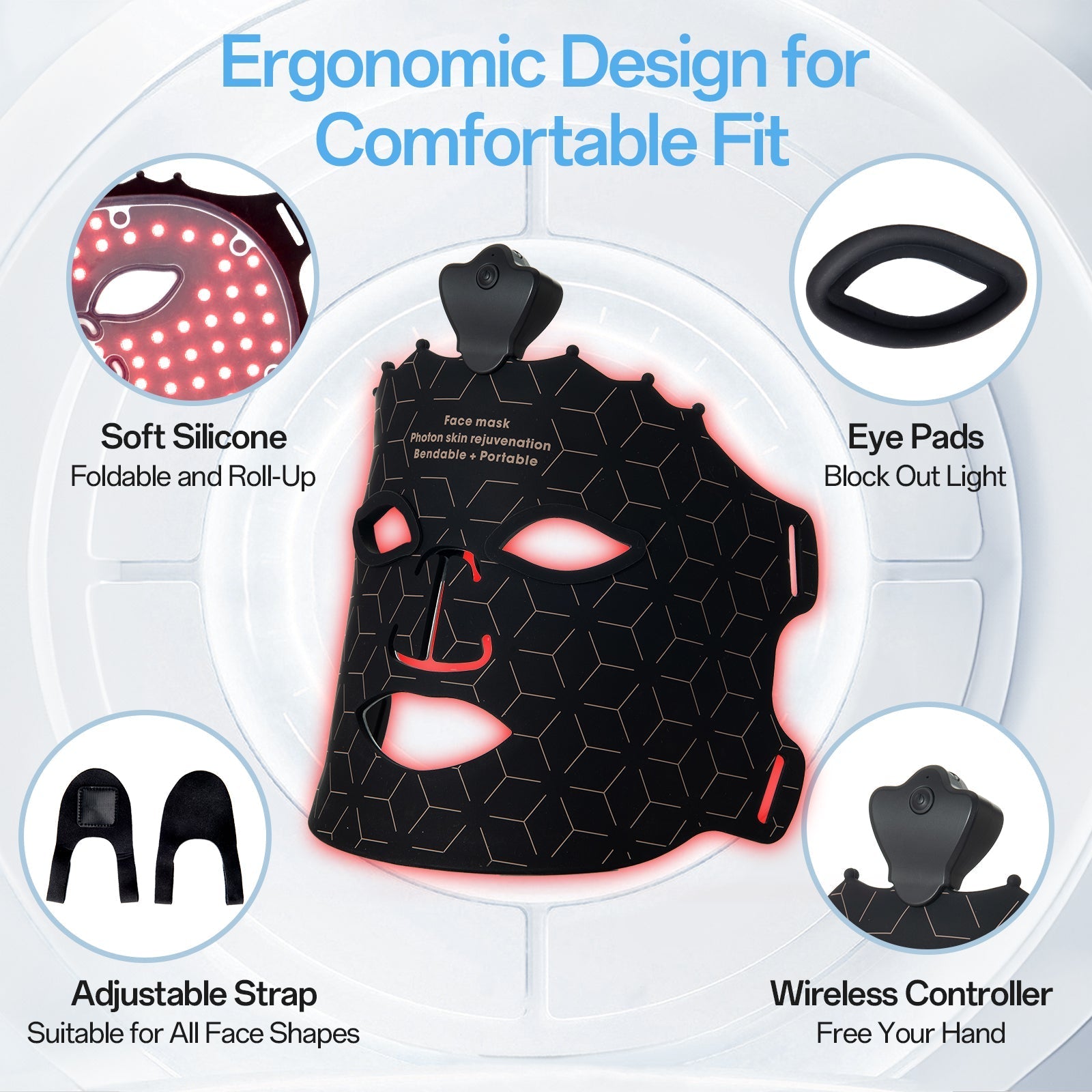 Shape Tactics Cordless 7-Color LED Light Therapy Facial Mask