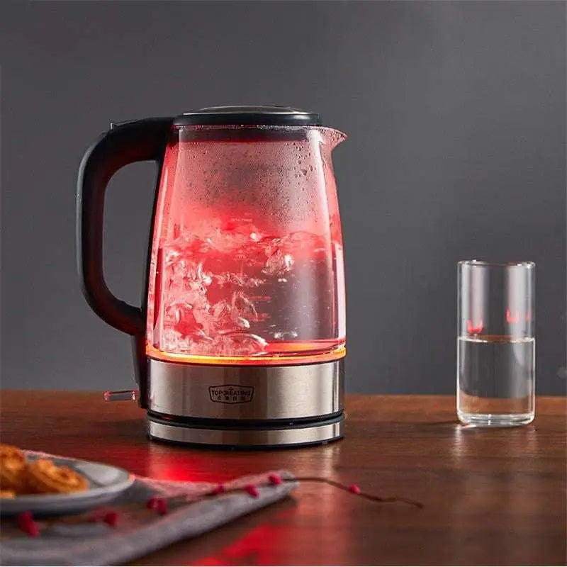 Small Glass Electric Kettle with Red LED Light