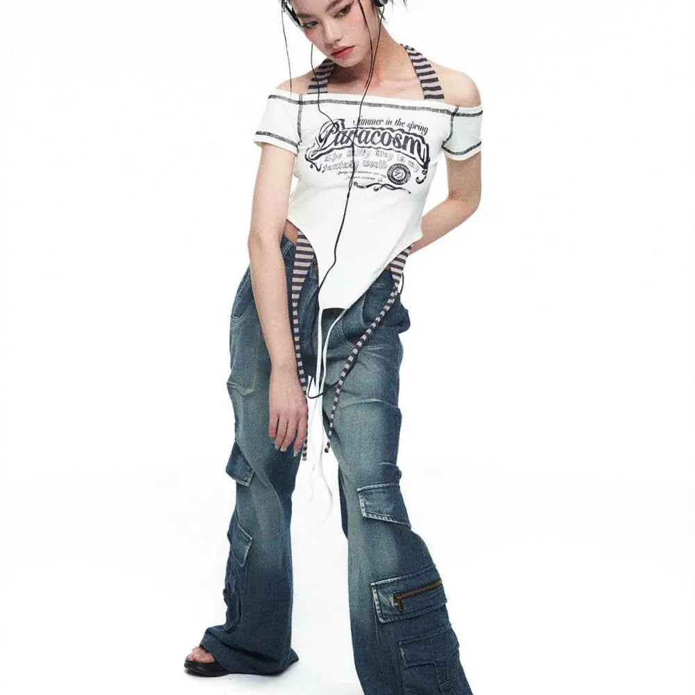 Spicy Girls Summer Millennium Off Shoulder Crop Top