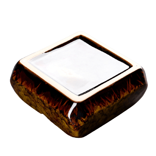 Square Glossy Ceramic Ashtray + Flameless Lighter (GREENISH)