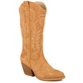 Roper Tillie (Tan) - Women's Suede Cowgirl Boot