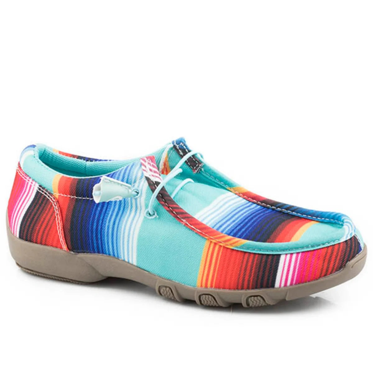 Roper Chillin Serape (Blue) - Women's Chukka Moccasin