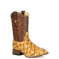 Stetson Pirarucu (Rust) - Men's Fish Skin Cowboy Boot