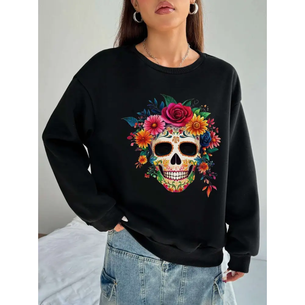 Sugar Skull Daily Wear Crew Neck Sweatshirt