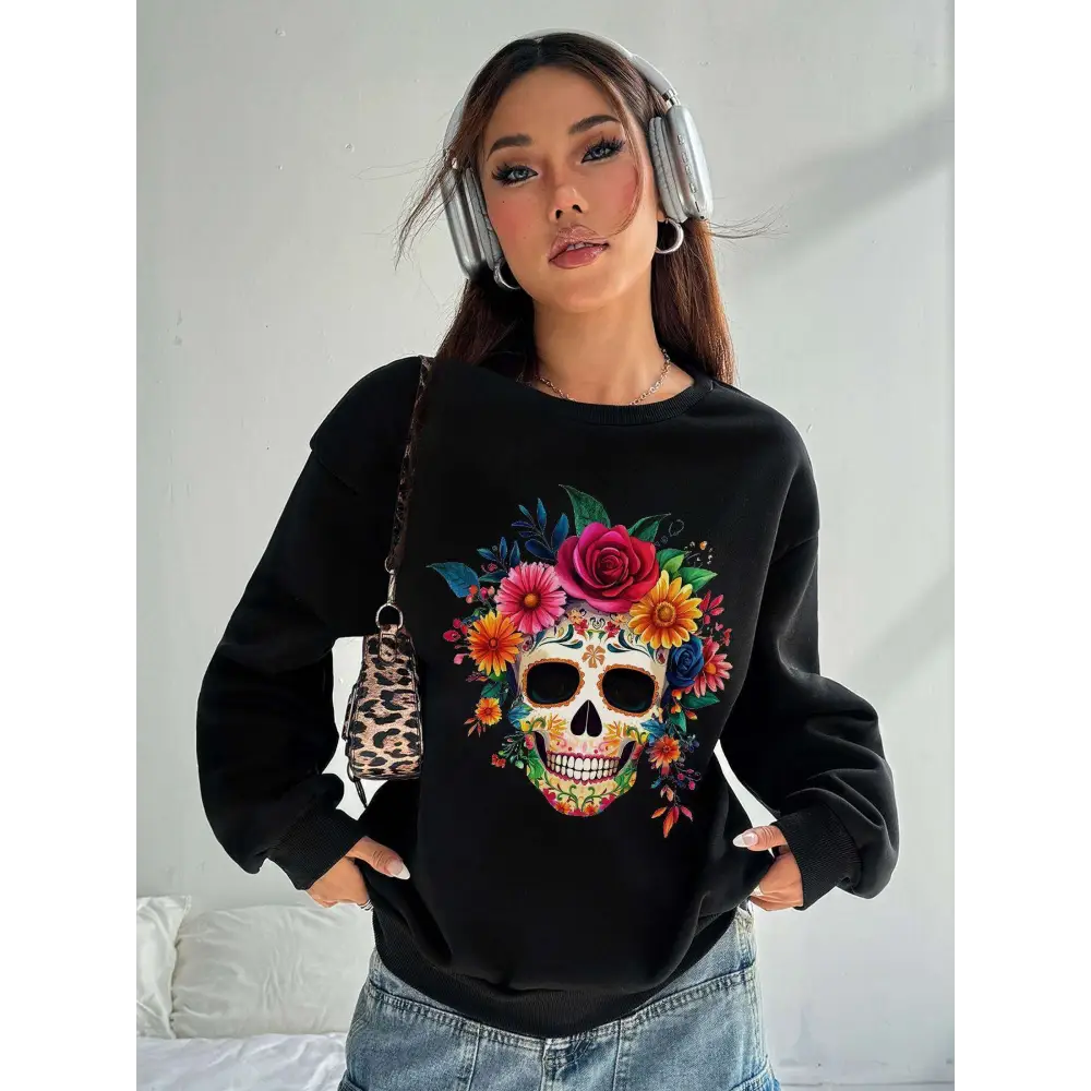 Sugar Skull Daily Wear Crew Neck Sweatshirt