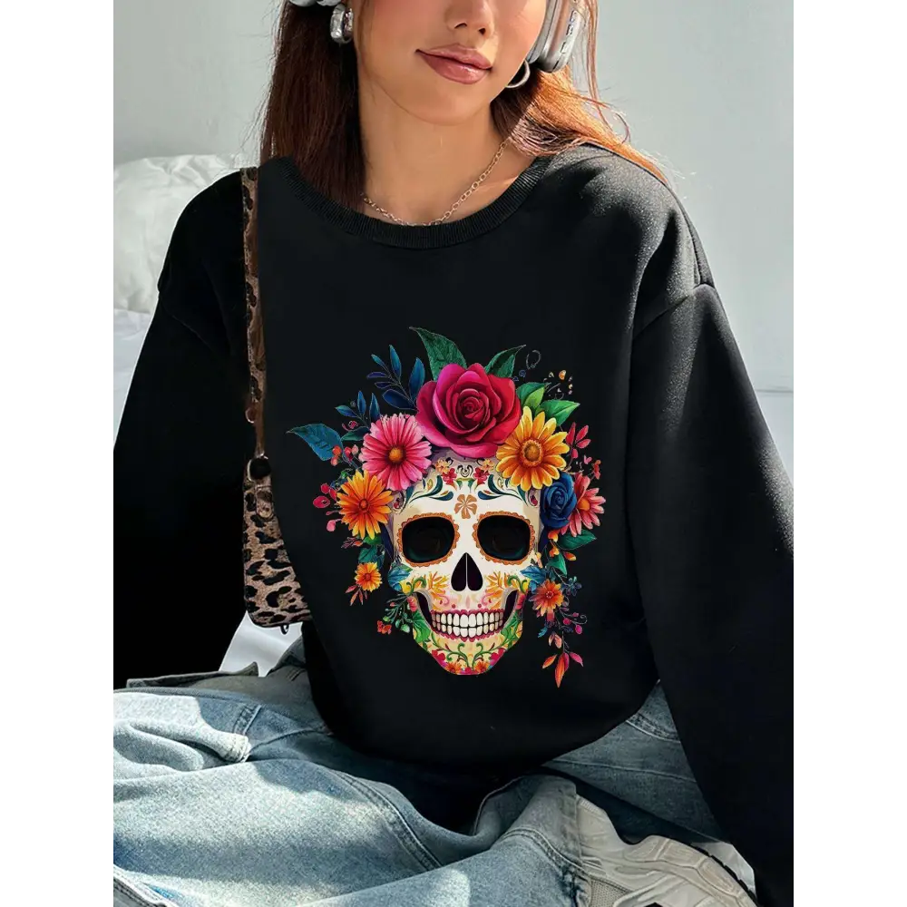 Sugar Skull Daily Wear Crew Neck Sweatshirt