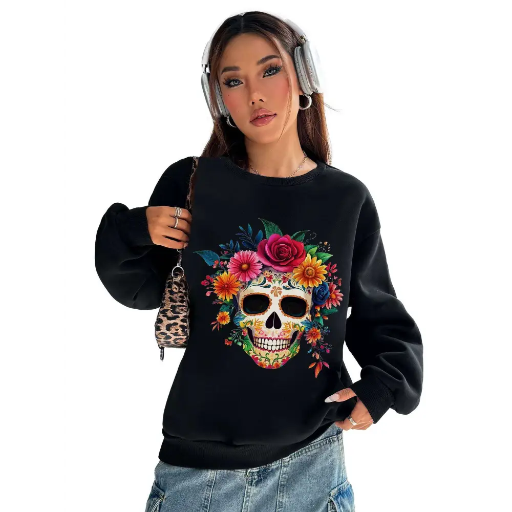 Sugar Skull Daily Wear Crew Neck Sweatshirt