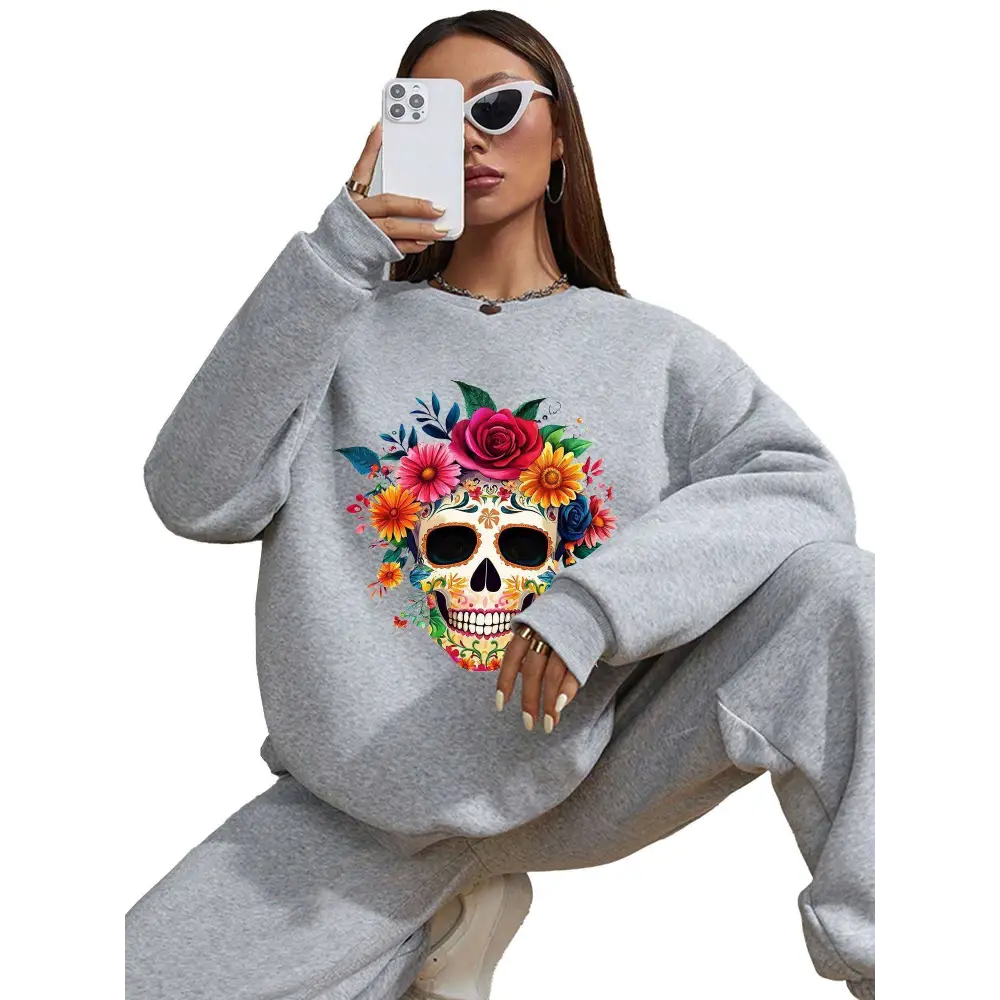 Sugar Skull Daily Wear Crew Neck Sweatshirt