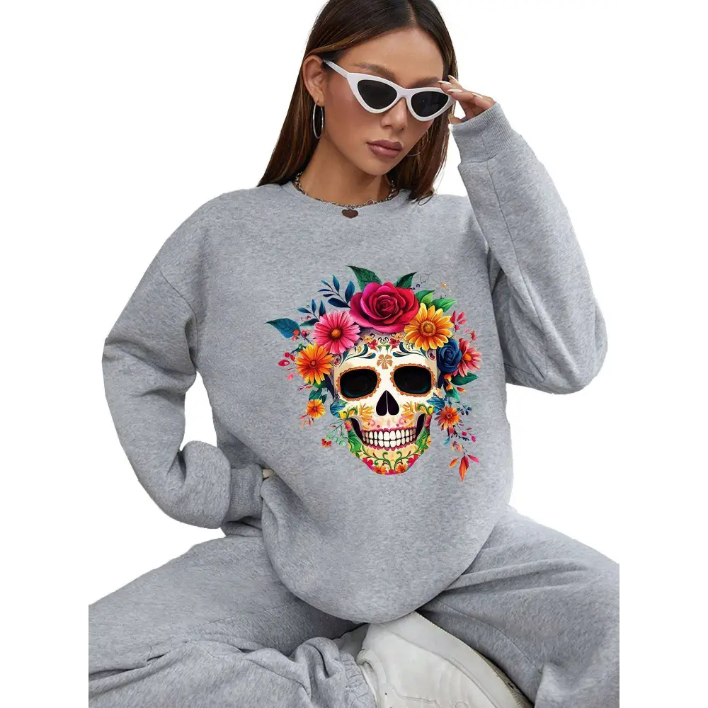 Sugar Skull Daily Wear Crew Neck Sweatshirt