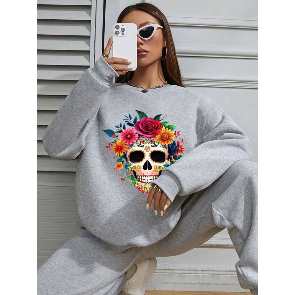 Sugar Skull Daily Wear Crew Neck Sweatshirt