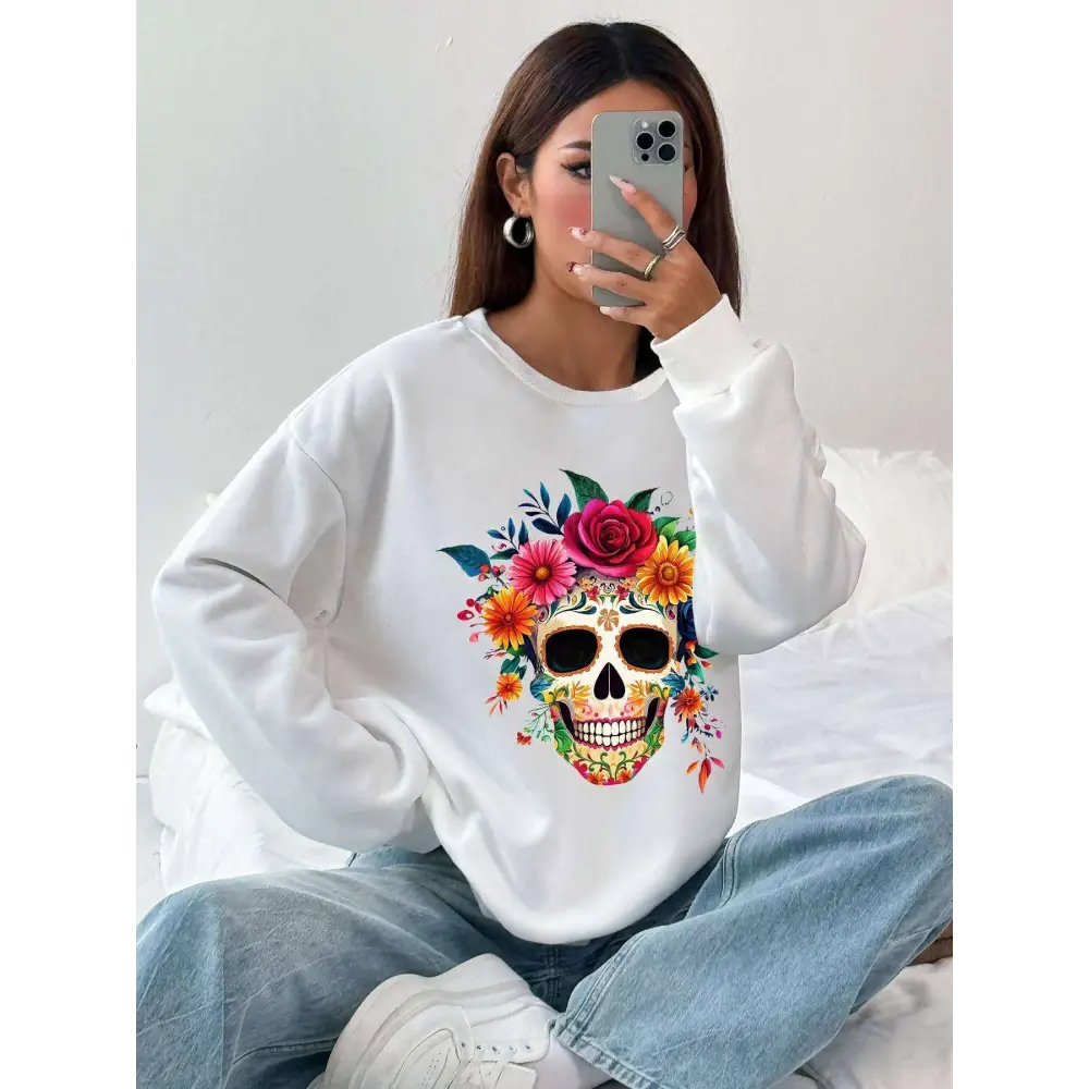 Sugar Skull Daily Wear Crew Neck Sweatshirt