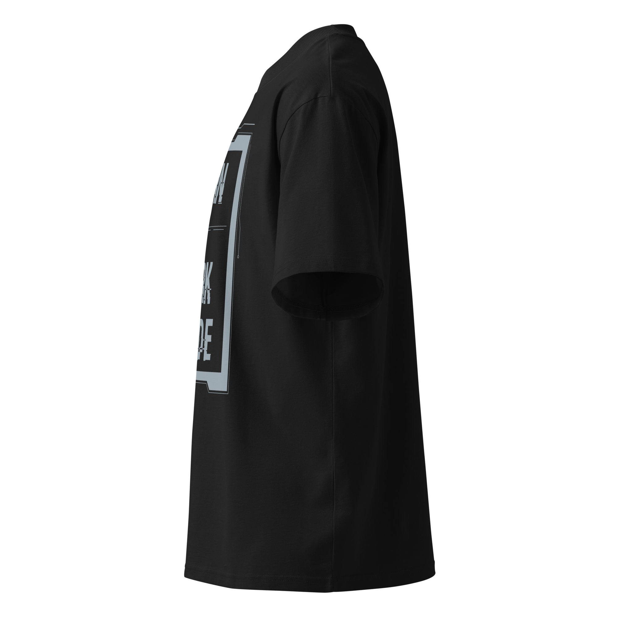Born in Dark Mode – Oversized Organic High-Neck T-Shirt
