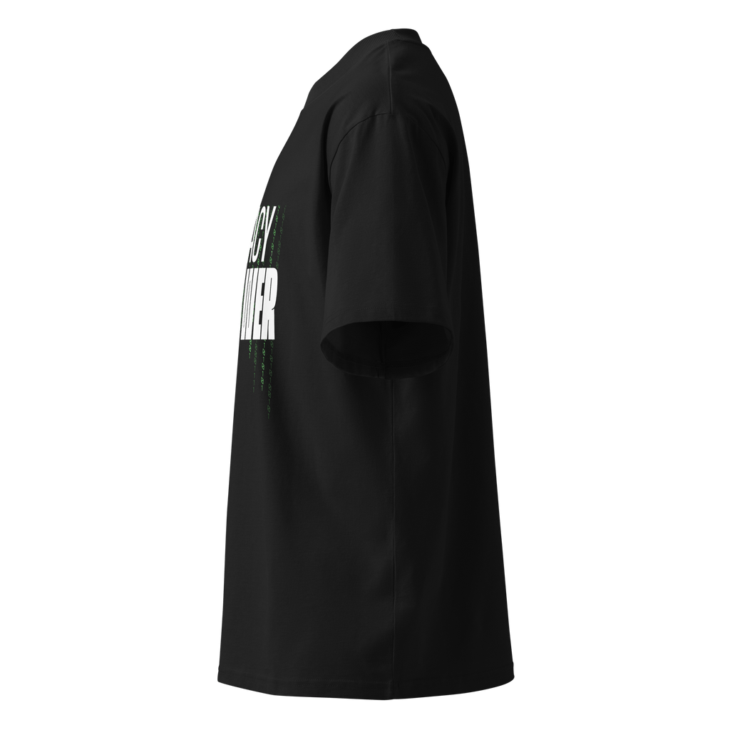 Privacy Is Power – Oversized Organic High-Neck T-Shirt