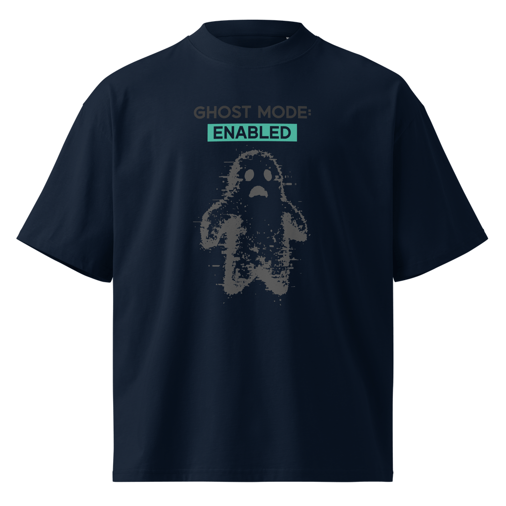 Ghost Mode: Enabled – Oversized Organic High-Neck T-Shirt
