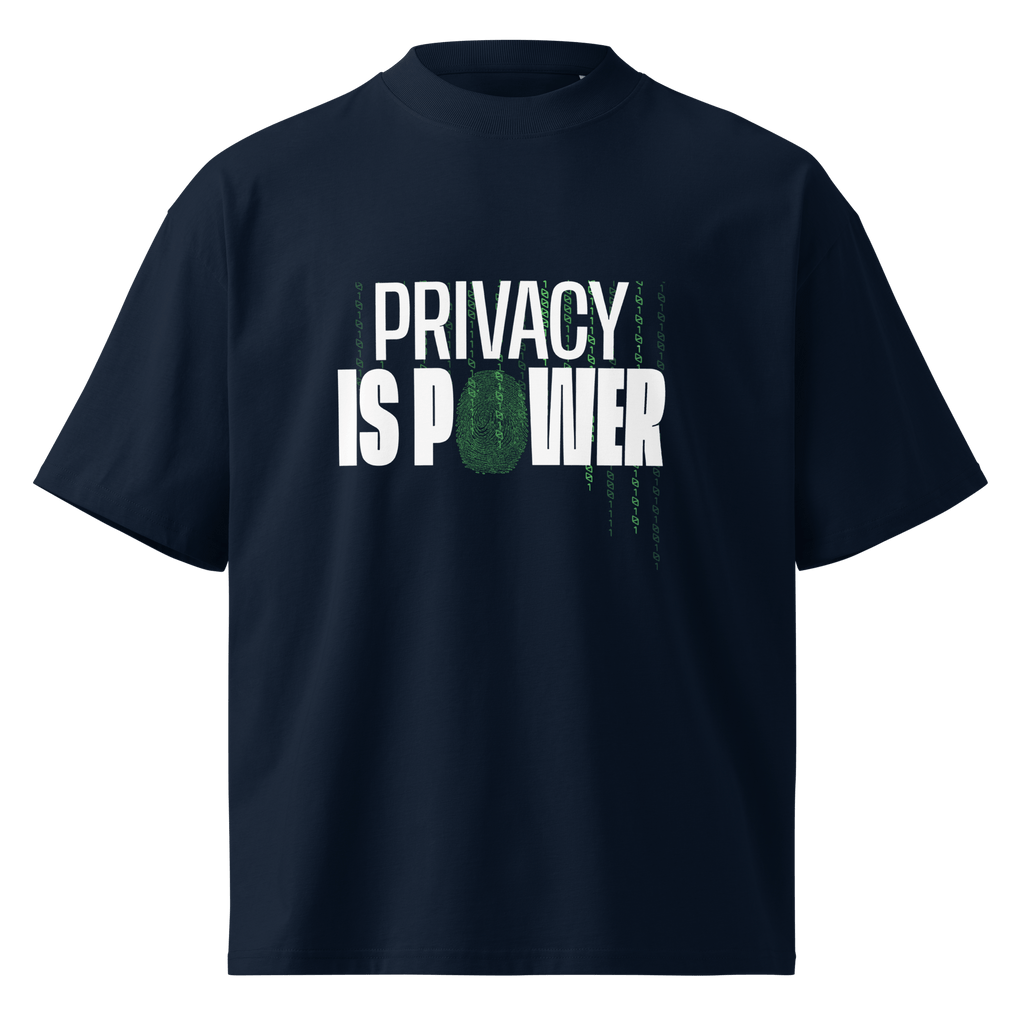 Privacy Is Power – Oversized Organic High-Neck T-Shirt