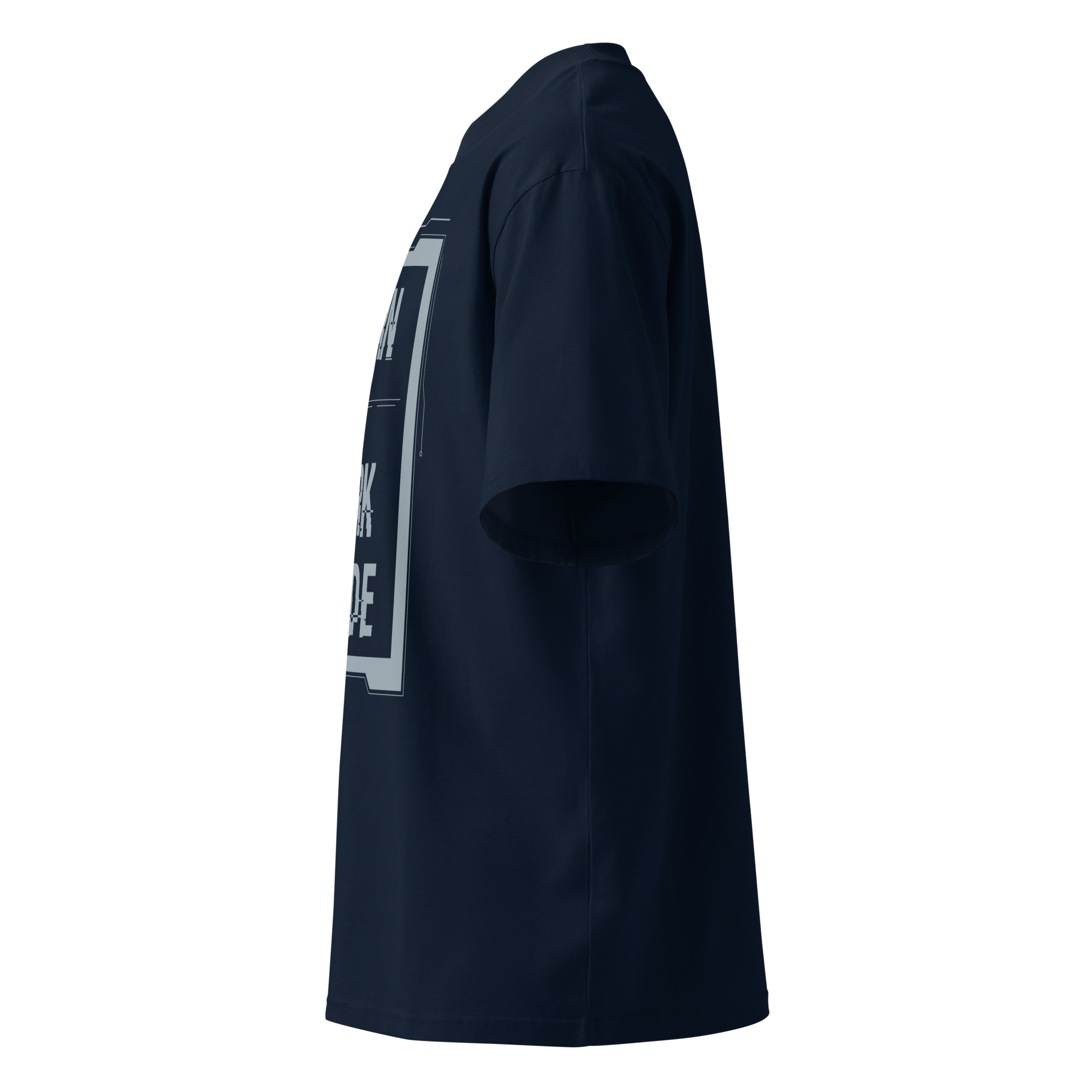 Born in Dark Mode – Oversized Organic High-Neck T-Shirt