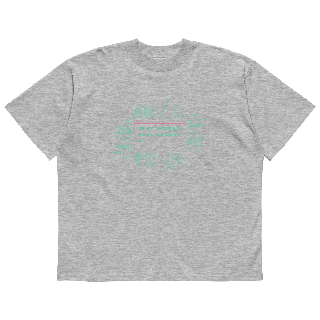 STS “Stay Hidden Stay Secure” Cybersecurity Oversized Organic High-Neck T-Shirt
