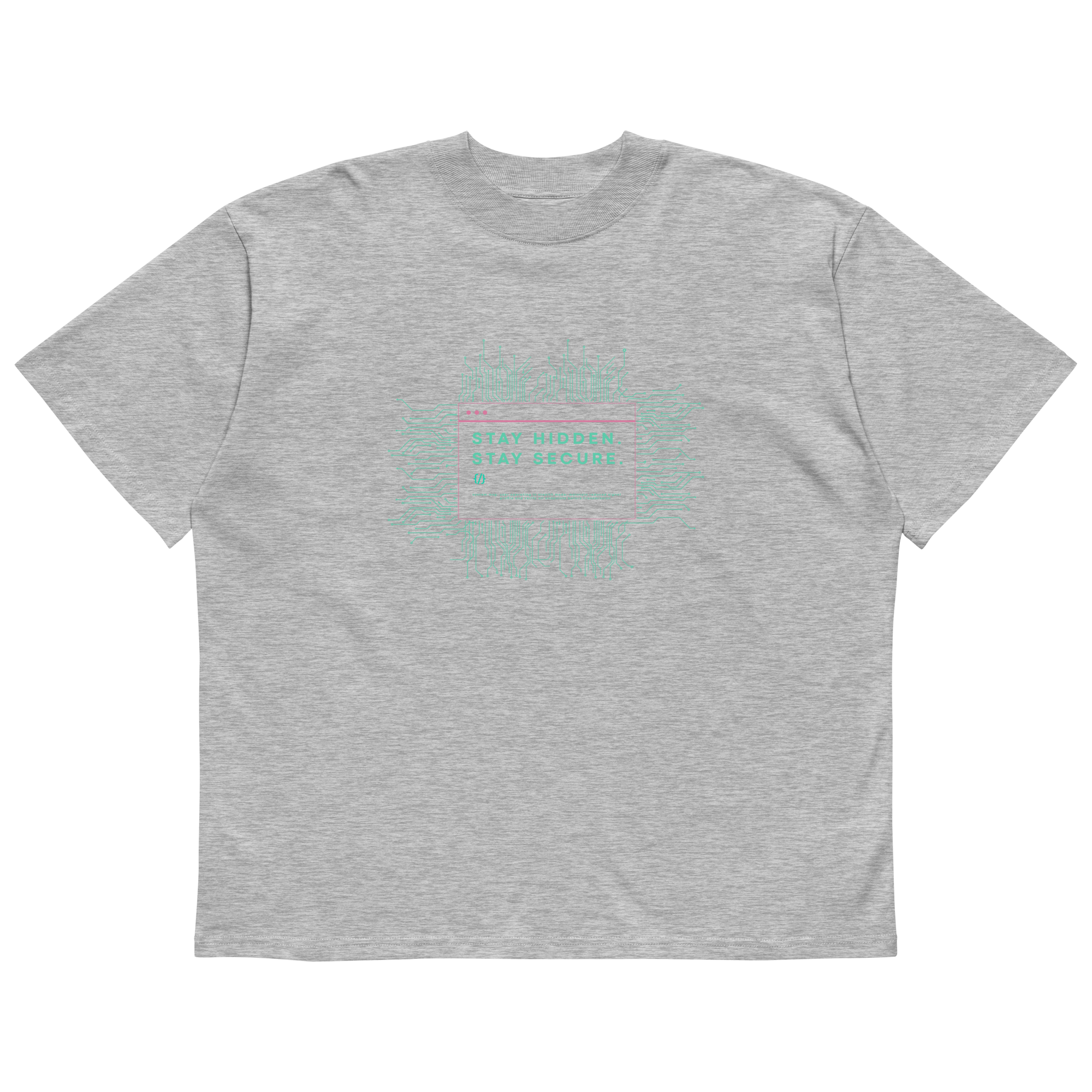 STS “Stay Hidden Stay Secure” Cybersecurity Oversized Organic High-Neck T-Shirt
