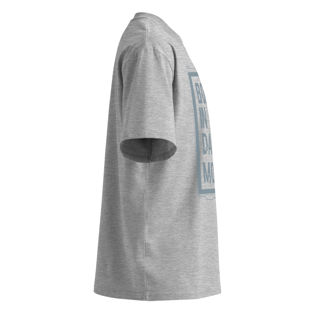 Born in Dark Mode – Oversized Organic High-Neck T-Shirt