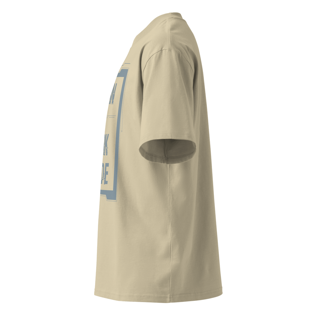 Born in Dark Mode – Oversized Organic High-Neck T-Shirt