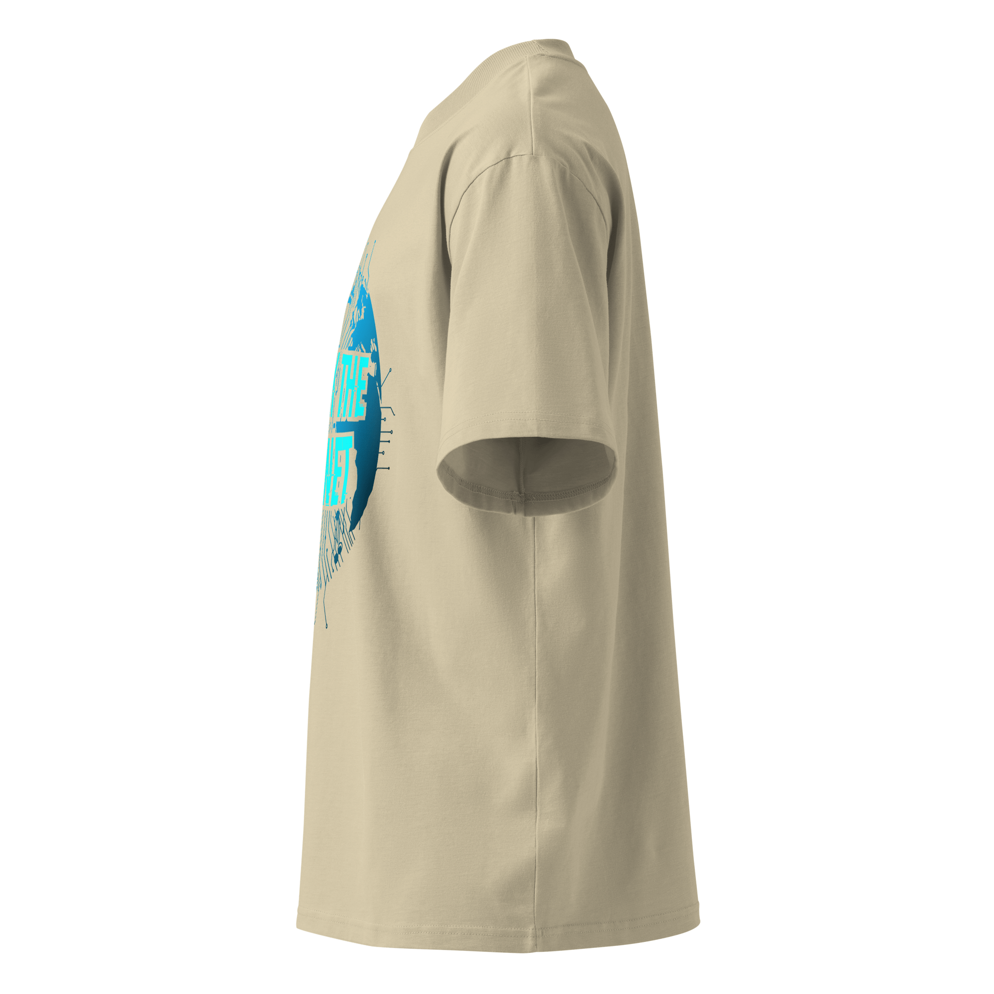 Hack The Planet – Oversized Organic High-Neck T-Shirt