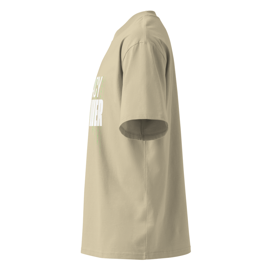 Privacy Is Power – Oversized Organic High-Neck T-Shirt