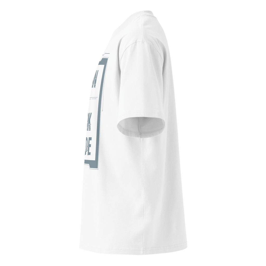 Born in Dark Mode – Oversized Organic High-Neck T-Shirt