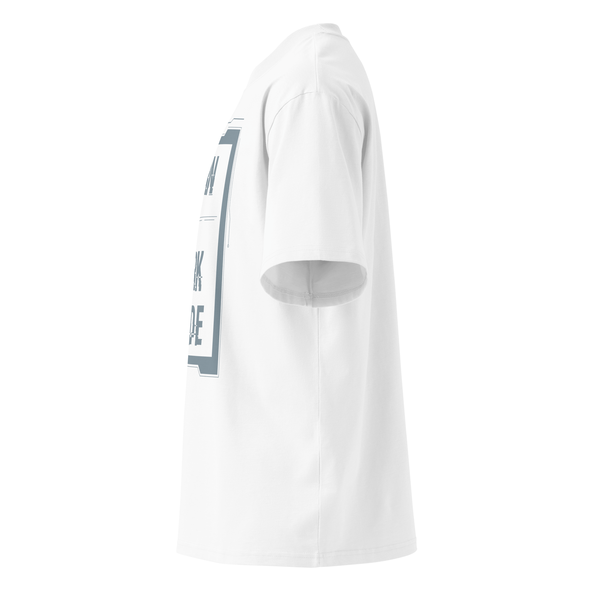Born in Dark Mode – Oversized Organic High-Neck T-Shirt