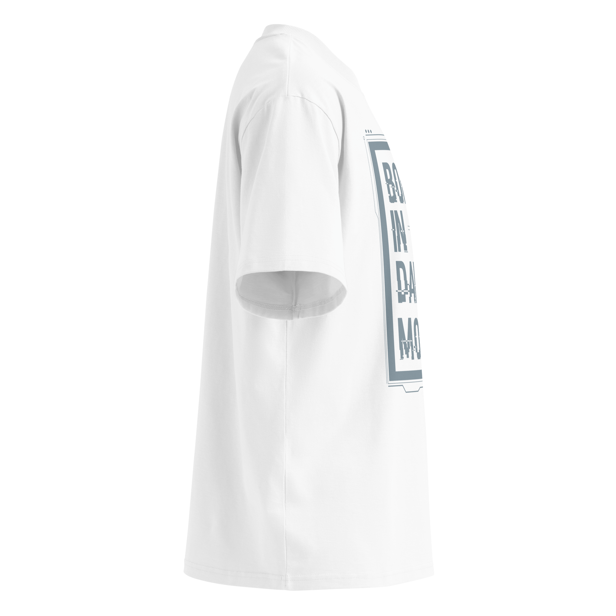 Born in Dark Mode – Oversized Organic High-Neck T-Shirt