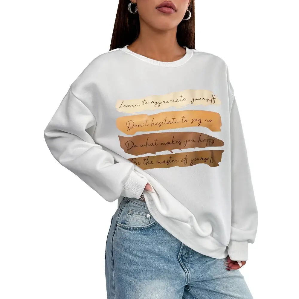 White Oversized Long Sleeve Sweatshirt
