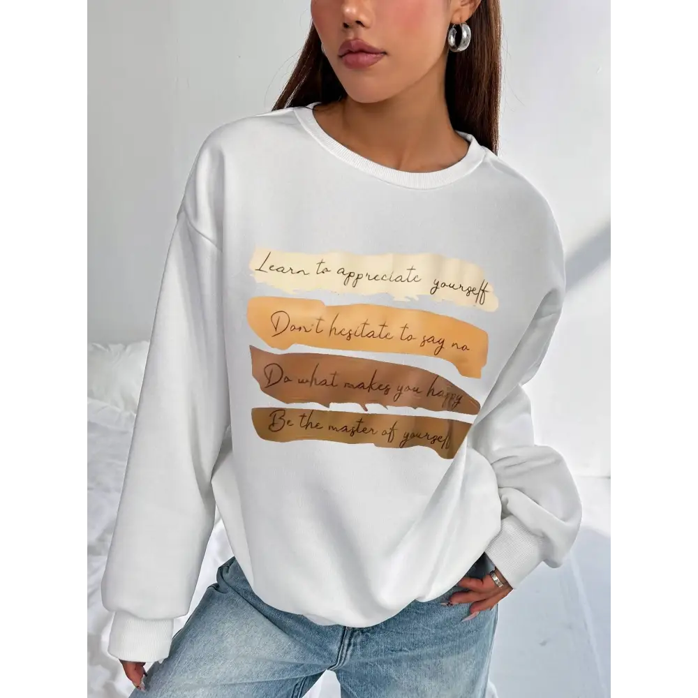 White Oversized Long Sleeve Sweatshirt