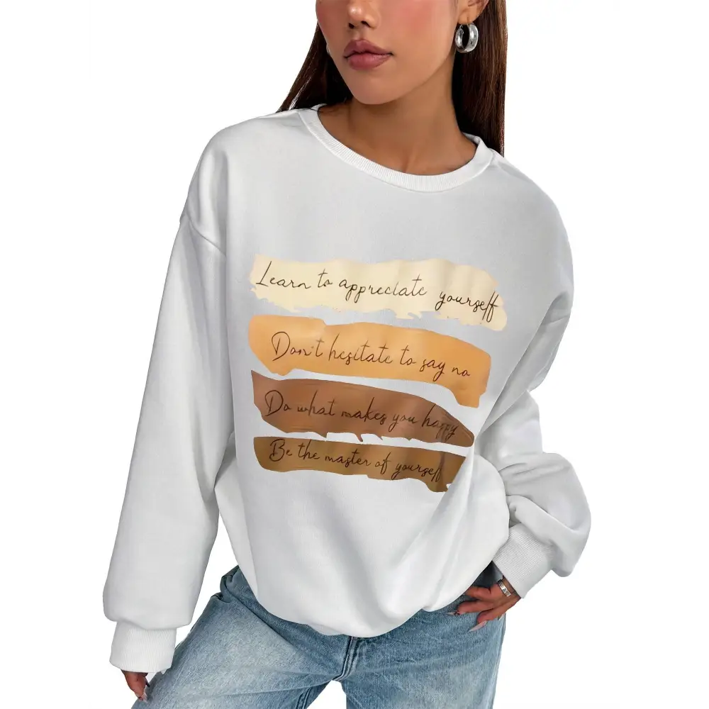 White Oversized Long Sleeve Sweatshirt