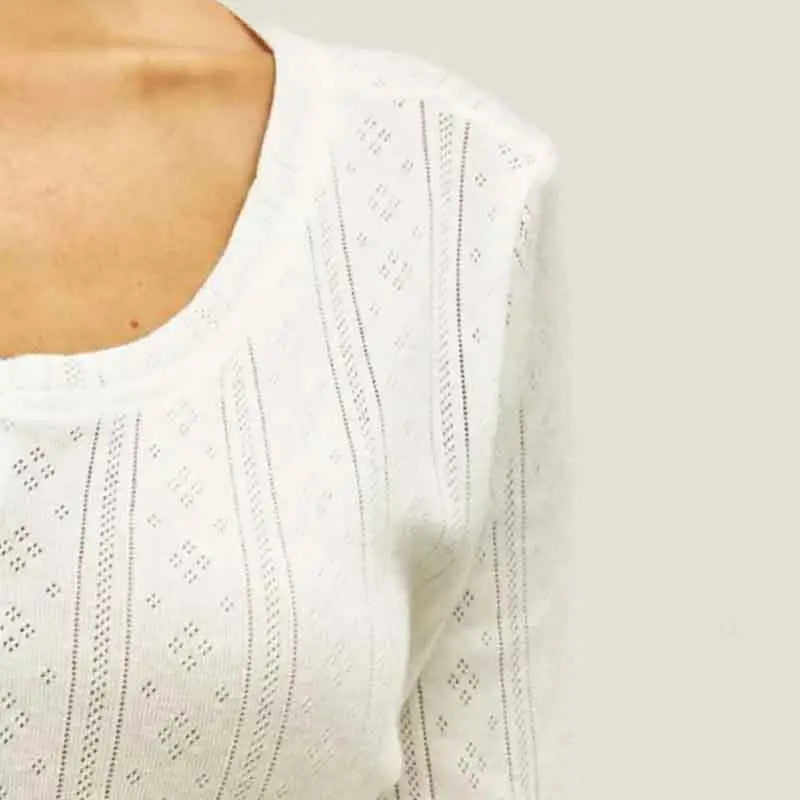 White Ribbed Knit Fashion Cardigan Long Sleeve